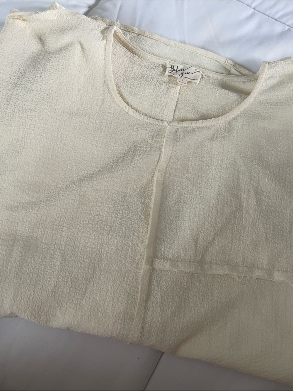 Before You Cream Textured Blouse - Women's Scoop Neck Top